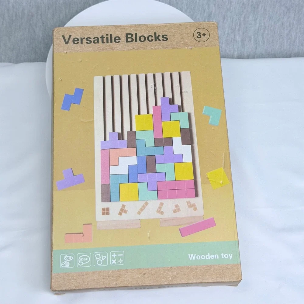 Versatile Blocks Wooden Geometric Stacking Puzzle Toy yhm-039 New